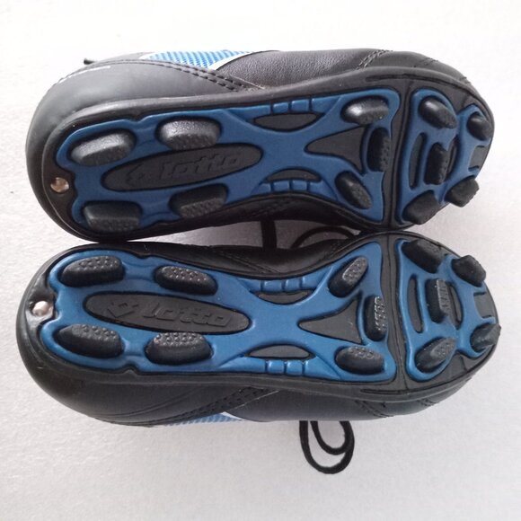 Lotto Kids Striker FG Soccer Baseball Shoes B/W/Blue  Cleats Size 11T - Picture 5 of 6
